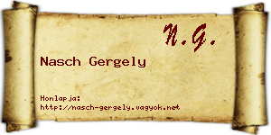 Nasch Gergely névjegykártya